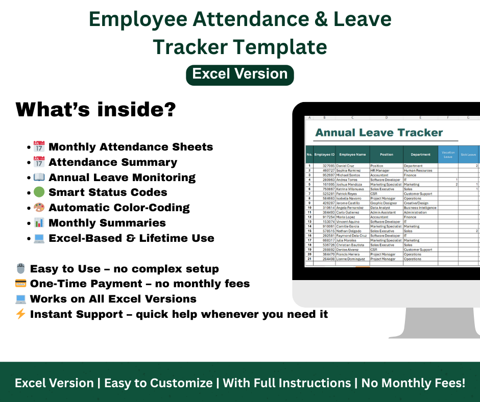 Employee Attendance with Leave Tracker