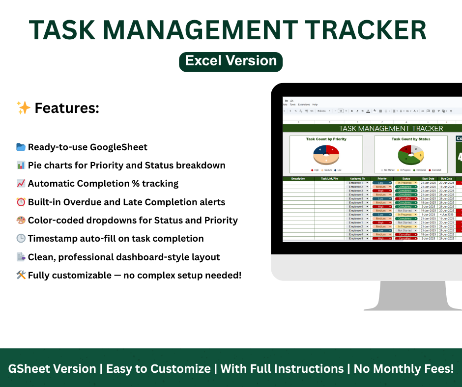Task Management Tracker (GOOGLESHEETS VERSION)