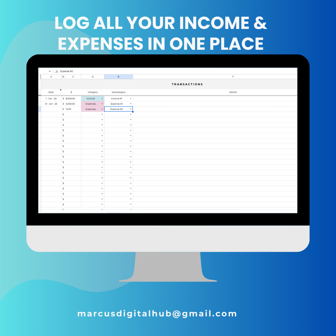 Income & Expense Tracker – All-in-One Budgeting Spreadsheet