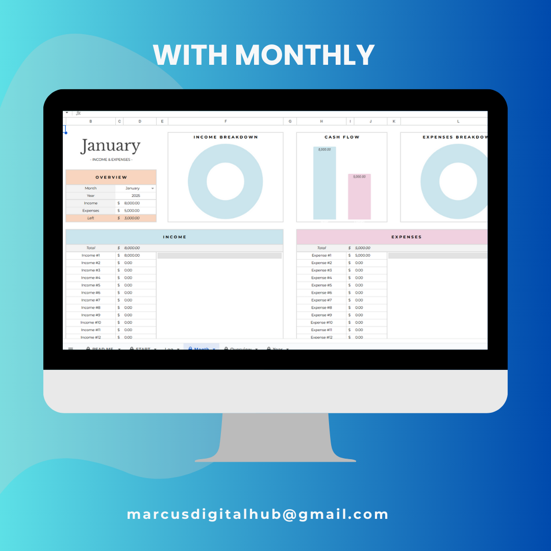 Income & Expense Tracker – All-in-One Budgeting Spreadsheet