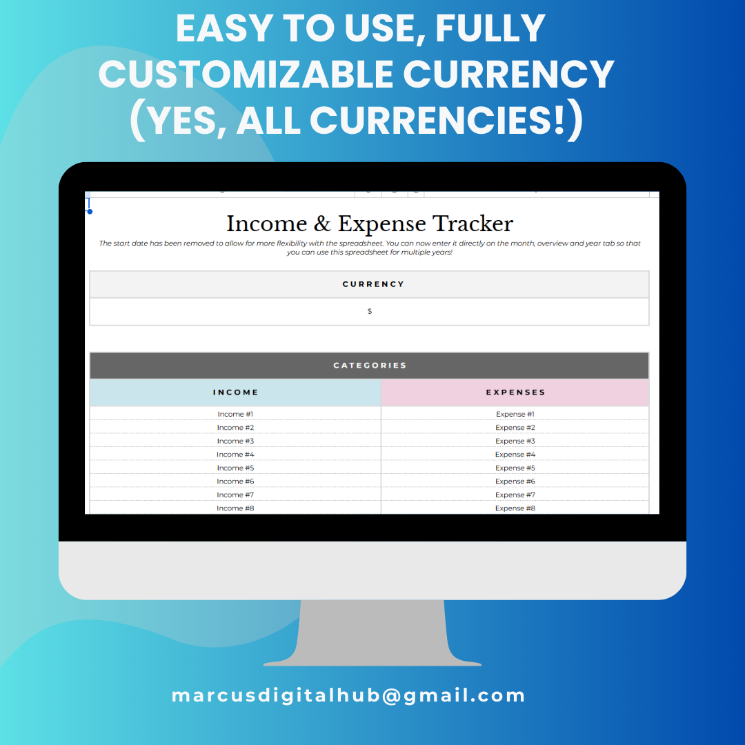 Income & Expense Tracker – All-in-One Budgeting Spreadsheet