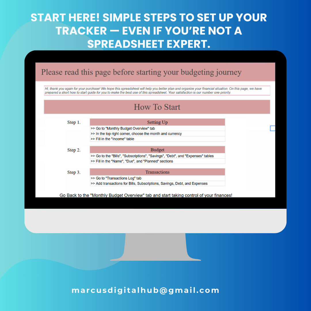 Monthly Budget Tracker – Google Sheets Edition