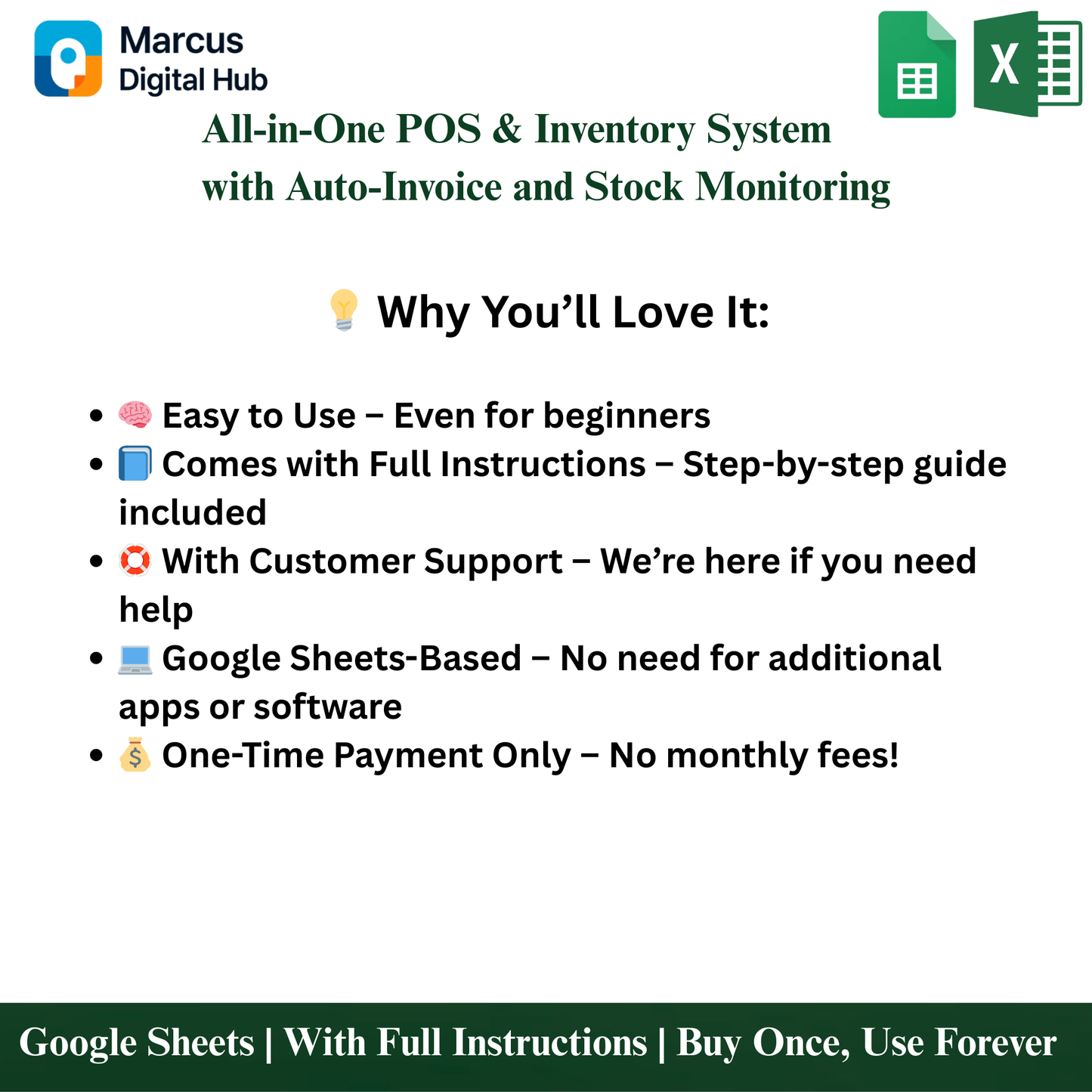 All-in-One POS & Inventory System with Auto-Invoice and Stock Monitoring - Google Sheets Template