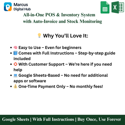All-in-One POS & Inventory System with Auto-Invoice and Stock Monitoring - Google Sheets Template