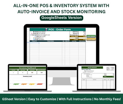 All-in-One POS & Inventory System with Auto-Invoice and Stock Monitoring - Google Sheets Template