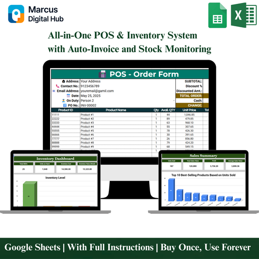 All-in-One POS & Inventory System with Auto-Invoice and Stock Monitoring - Google Sheets Template