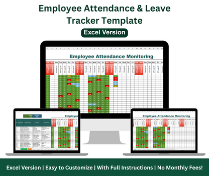 Employee Attendance with Leave Tracker - Excel Template