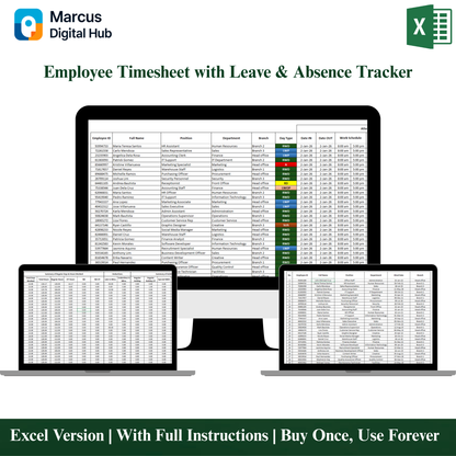 All-in-One Employee Timesheet - Excel Template