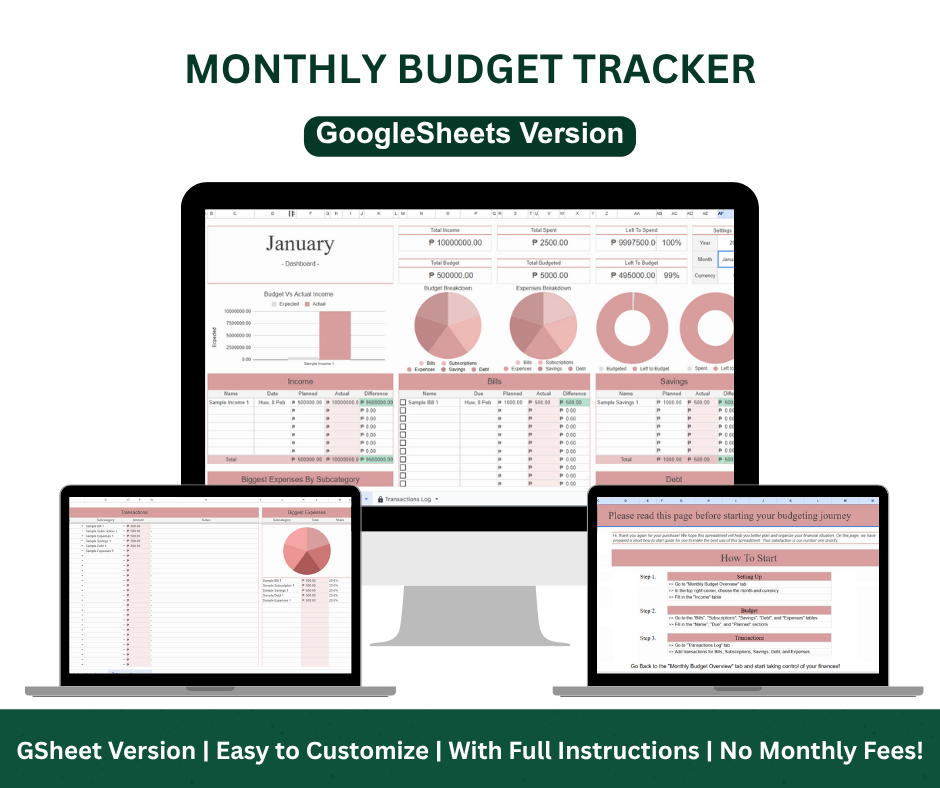 Monthly Budget Tracker – Google Sheets Edition