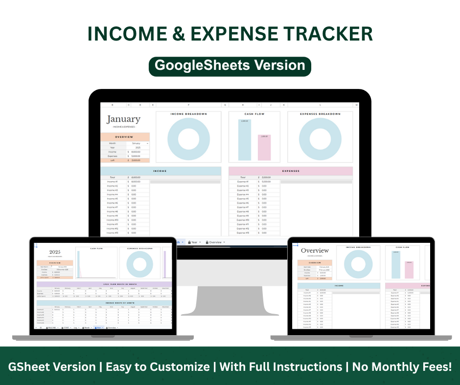 Income & Expense Tracker – All-in-One Budgeting Spreadsheet - Google Sheets Template
