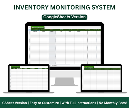 Inventory Monitoring System – Smart, Simple, and Fully Automated - Google Sheets Template