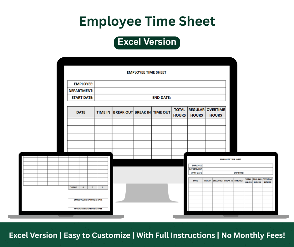 Automatic Employee Timesheet – Excel Template