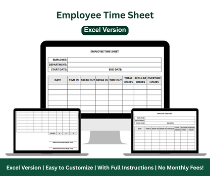 Automatic Employee Timesheet – Excel Template