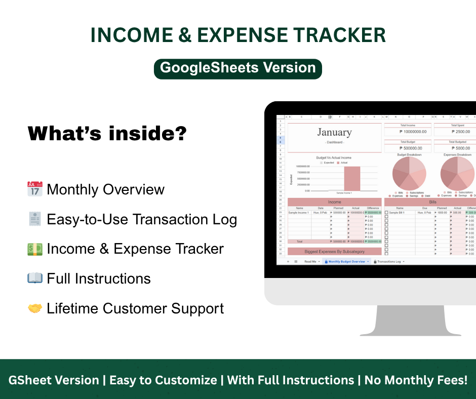 Monthly Budget Tracker – Google Sheets Edition