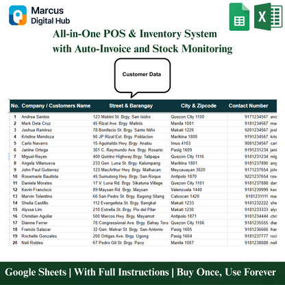 All-in-One POS & Inventory System with Auto-Invoice and Stock Monitoring - Google Sheets Template