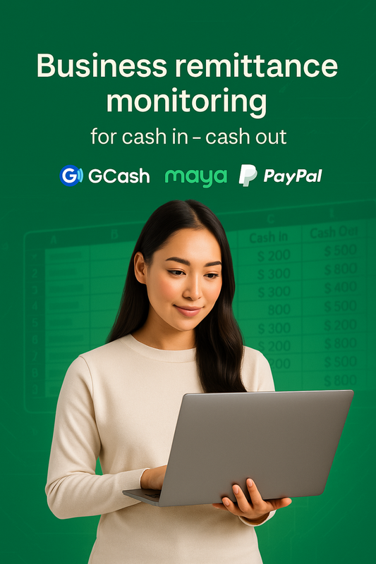 Remittance Tracker Google Sheets Template | GCash, PayMaya, PalawanPay, Banks