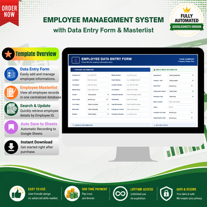 Employee Management System with Data Entry Form & Masterlist
