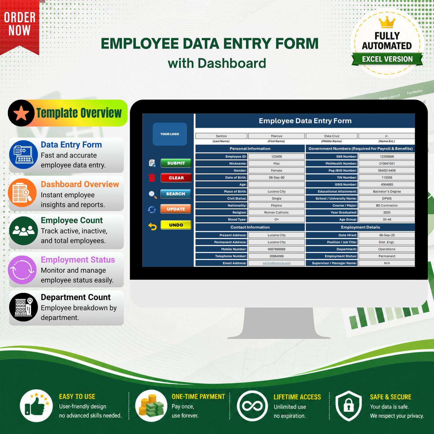 Employee Data Entry Form & Dashboard