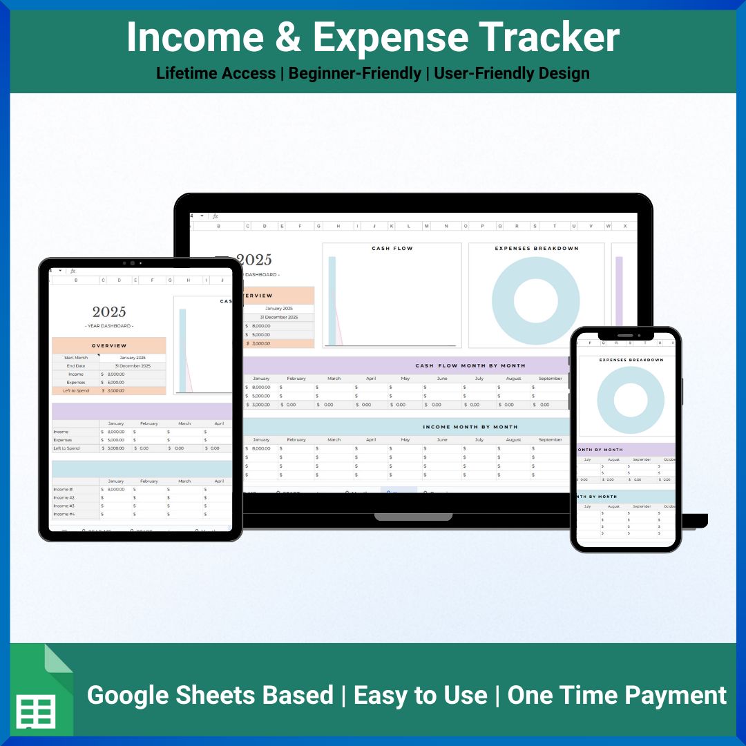 Income & Expense Tracker – All-in-One Budgeting Spreadsheet