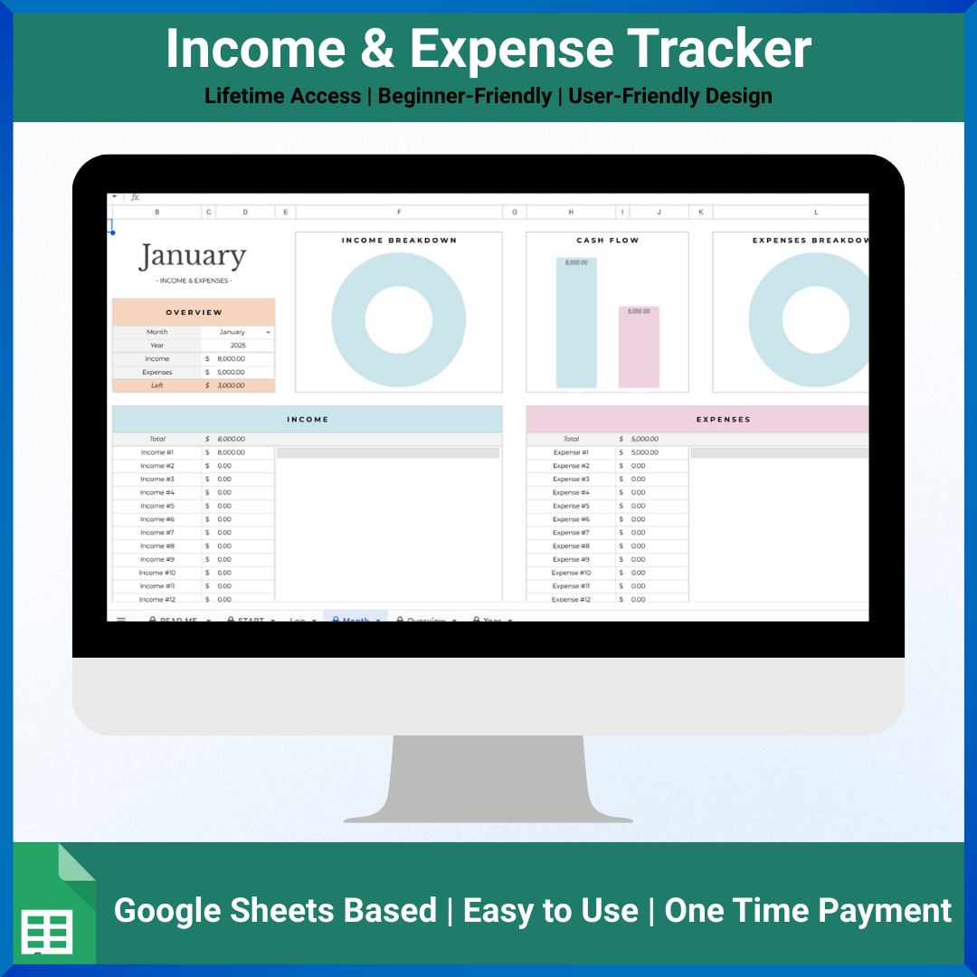 Income & Expense Tracker – All-in-One Budgeting Spreadsheet
