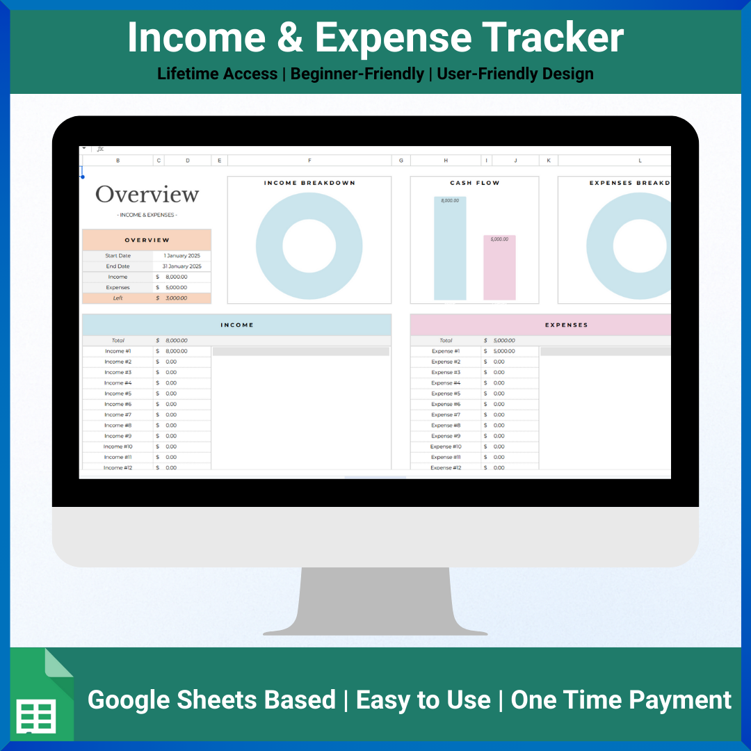 Income & Expense Tracker – All-in-One Budgeting Spreadsheet